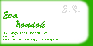 eva mondok business card