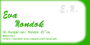 eva mondok business card